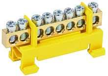 Шина неизолированная тип "Стойка" IEK PE "земля" ШНИ-6х9-8-С-Ж 8 групп желтый картинка 